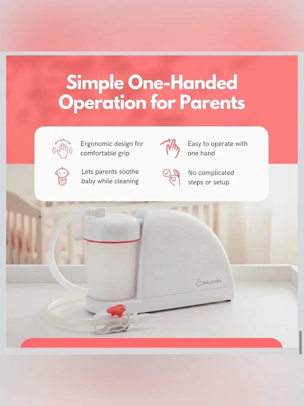 New Open Box BabySmile Electric Nasal Aspirator, Gentle Suction Nose Cleaner